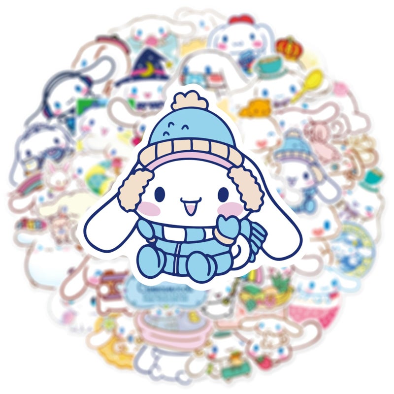 YONGAI 50Pcs Cute Cinnamoroll Sticker for Kids, Kawaii Sanrio Cartoon Waterproof Vinyl Decal for Teen Girl Water Bottle Skateboard Notebook Phone Guitar Bike - Image 5